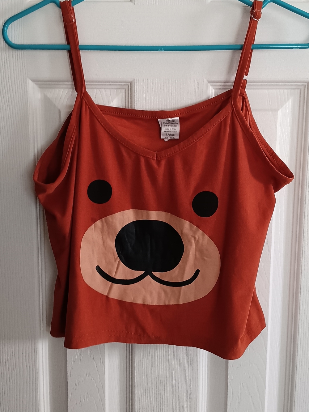 Fashion Nova Rust Orange Bear Graphic Crop Top